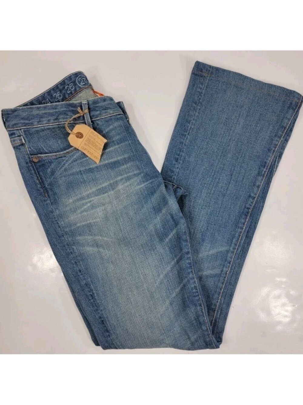 NEW EARNEST SEWN Hefner .01 Bootcut Jeans 27 Milk Blue USA Made 2004 27 NWT Y2K